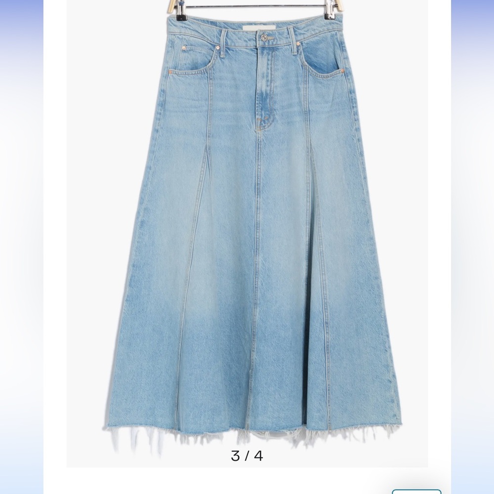Mother denim The Full Swing Fray skirt NWT size 25 / 0 - Picture 3 of 12